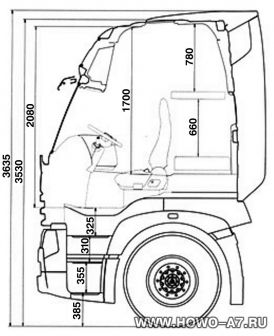 Кабина HOWO A7 A7-V (низкий пол, высокая крыша, двойной спальник)